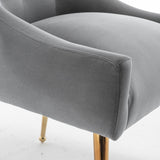 SEYNAR Modern Dining Chairs Set of 6, Velvet Accent Chair Tufted Back Armless Chair with Back Pull