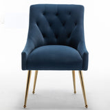 SEYNAR Modern Dining Chairs Set of 6, Velvet Accent Chair Tufted Back Armless Chair with Back Pull