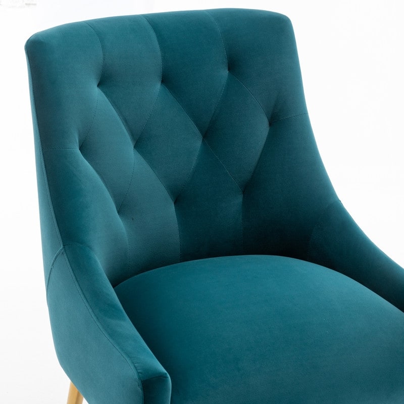 SEYNAR Modern Dining Chairs Set of 6, Velvet Accent Chair Tufted Back Armless Chair with Back Pull