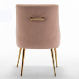 SEYNAR Modern Dining Chairs Set of 6, Velvet Accent Chair Tufted Back Armless Chair with Back Pull