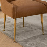 SEYNAR Modern Glam Boucle Pleated Velvet Dining Chair or Vanity Chair Set of 2 with Rear Handle