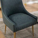 SEYNAR Modern Glam PU Leather Dining Chair or Vanity Chair Set of 2 with Rear Handle