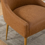 SEYNAR Modern Glam PU Leather Dining Chair or Vanity Chair Set of 2 with Rear Handle
