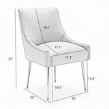 SEYNAR Modern Glam PU Leather Dining Chair or Vanity Chair Set of 2 with Rear Handle