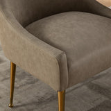 SEYNAR Modern Glam PU Leather Dining Chair or Vanity Chair Set of 2 with Rear Handle