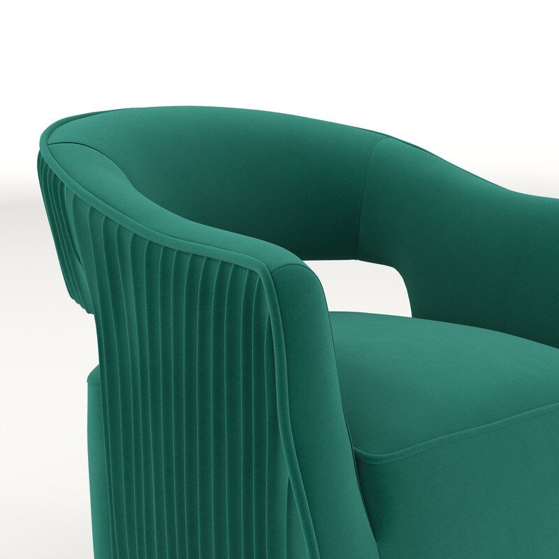 SEYNAR Modern Glam Velvet 360 Degree Swivel Open-Back Accent Armchair Set of 2