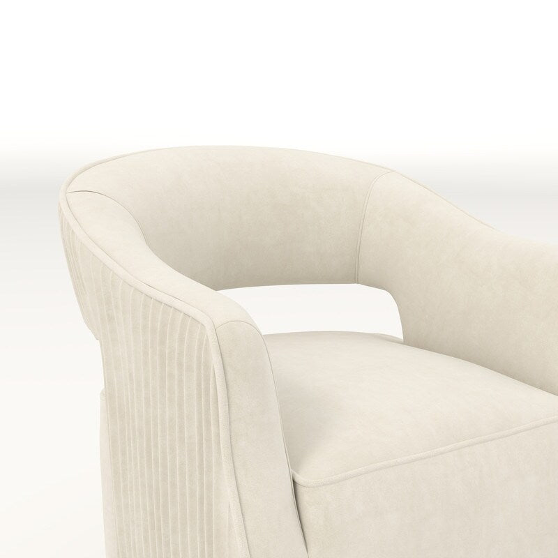 SEYNAR Modern Glam Velvet 360 Degree Swivel Open-Back Accent Armchair Set of 2