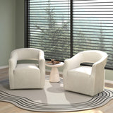 SEYNAR Modern Glam Velvet 360 Degree Swivel Open-Back Accent Armchair Set of 2