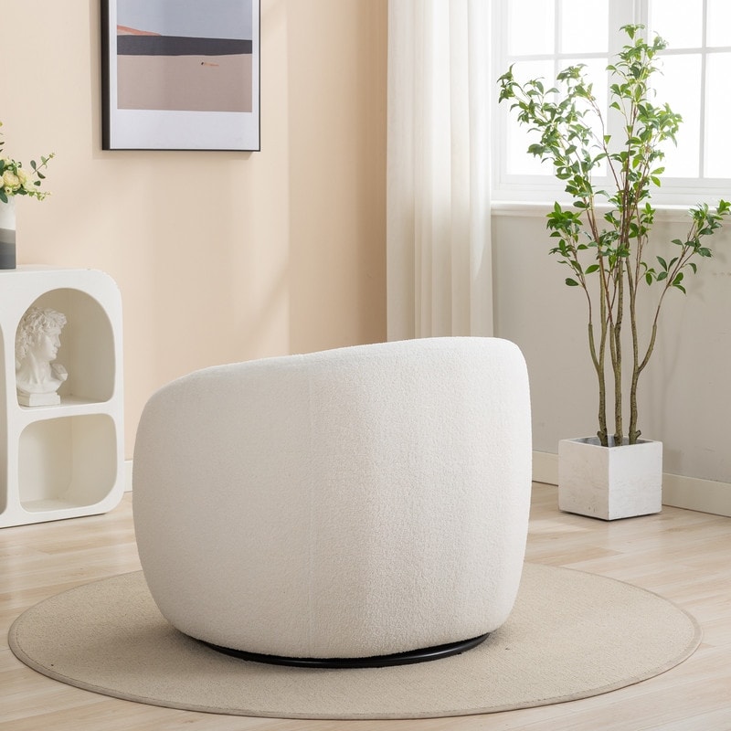SEYNAR Modern Glam Upholstered 360 Degree Swivel Accent Armchair