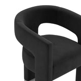 SEYNAR Modern Glam Velvet Upholstered Dining Chair, Open-Back Accent Chair Set of 4