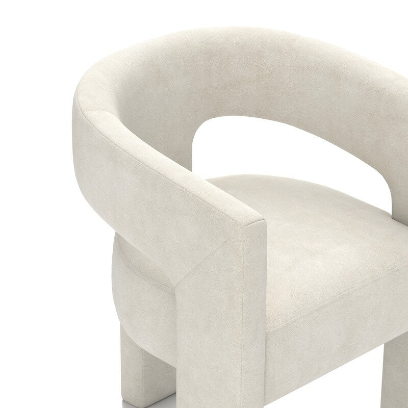 SEYNAR Modern Glam Velvet Upholstered Dining Chair, Open-Back Accent Chair Set of 6