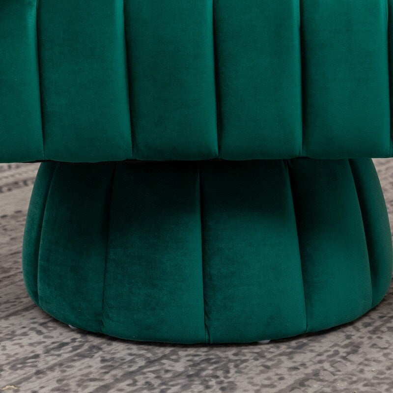 SEYNAR Modern Glam Velvet Upholstered Round 360 Degree Swivel Accent Barrel Chair Set of 2