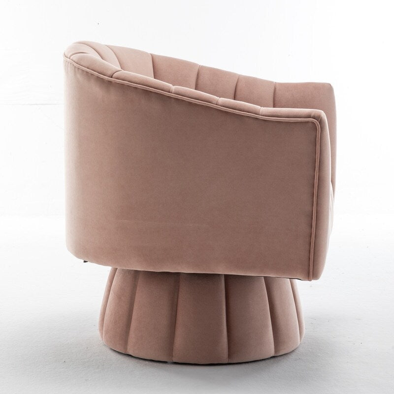 SEYNAR Modern Glam Velvet Upholstered Round 360 Degree Swivel Accent Barrel Chair Set of 2