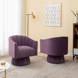 SEYNAR Modern Glam Velvet Upholstered Round 360 Degree Swivel Accent Barrel Chair Set of 2
