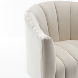 SEYNAR Modern Glam Velvet Upholstered Round 360 Degree Swivel Accent Barrel Chair Set of 2