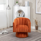 SEYNAR Modern Glam Velvet Upholstered Round 360 Degree Swivel Accent Barrel Chair Set of 2