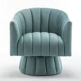 SEYNAR Modern Glam Velvet Upholstered Round 360 Degree Swivel Accent Barrel Chair Set of 2