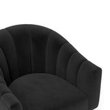 SEYNAR Modern Glam Velvet Upholstered Round Swivel Accent Arm Barrel Chair for Living Room Set of 2