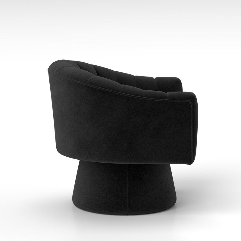 SEYNAR Modern Glam Velvet Upholstered Round Swivel Accent Arm Barrel Chair for Living Room Set of 2