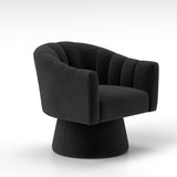 SEYNAR Modern Glam Velvet Upholstered Round Swivel Accent Arm Barrel Chair for Living Room Set of 2