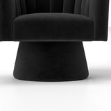 SEYNAR Modern Glam Velvet Upholstered Round Swivel Accent Arm Barrel Chair for Living Room Set of 2