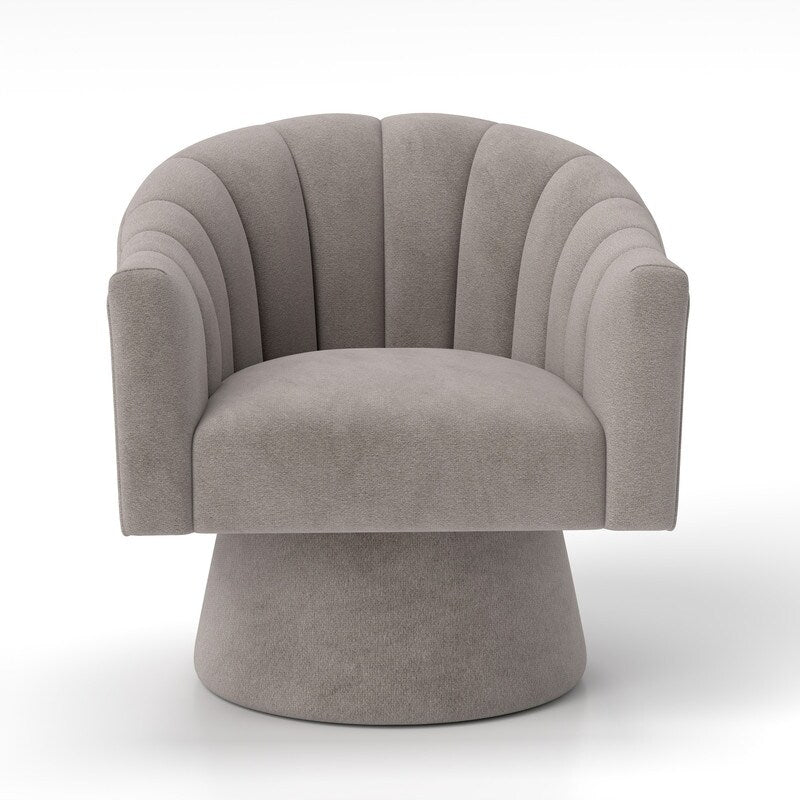 SEYNAR Modern Glam Velvet Upholstered Round Swivel Accent Arm Barrel Chair for Living Room Set of 2