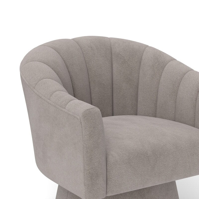 SEYNAR Modern Glam Velvet Upholstered Round Swivel Accent Arm Barrel Chair for Living Room Set of 2