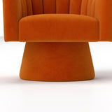 SEYNAR Modern Glam Velvet Upholstered Round Swivel Accent Arm Barrel Chair for Living Room Set of 2