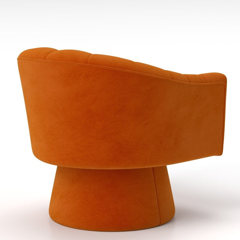 SEYNAR Modern Glam Velvet Upholstered Round Swivel Accent Arm Barrel Chair for Living Room Set of 2
