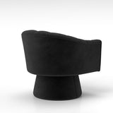 SEYNAR Modern Glam Velvet Upholstered Round Swivel Accent Arm Barrel Chair for Living Room Set of 2