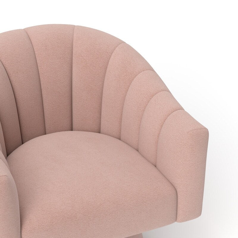 SEYNAR Modern Glam Velvet Upholstered Round Swivel Accent Arm Barrel Chair for Living Room Set of 2