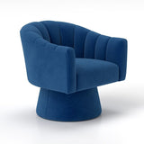 SEYNAR Modern Glam Velvet Upholstered Round Swivel Accent Arm Barrel Chair for Living Room Set of 2
