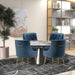 SEYNAR Modern Velvet Dining Chairs Set of 4, Upholstered Accent Chair Tufted Back Armless Chair with Back Pull
