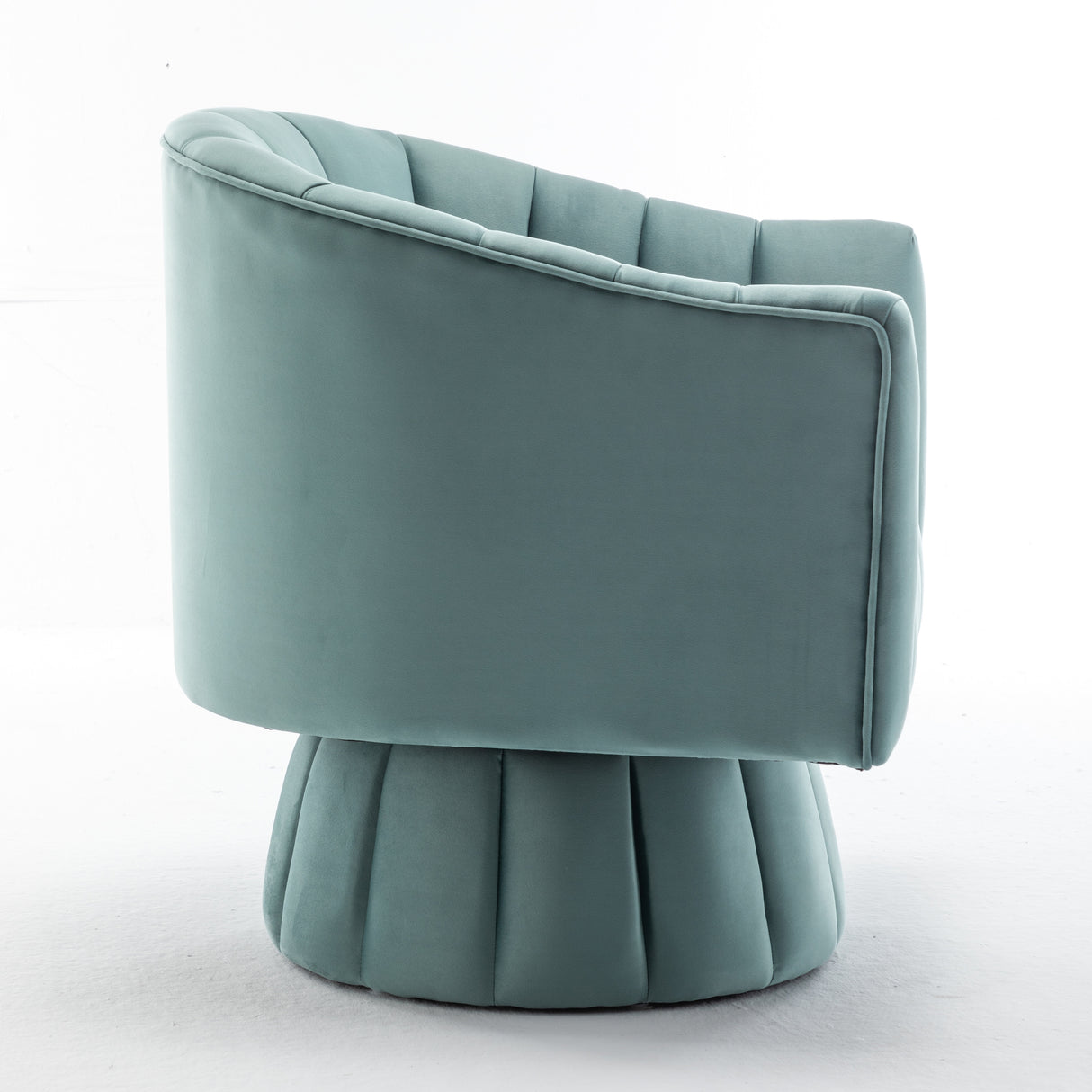 SEYNAR Modern Glam Velvet Upholstered Round Swivel Accent Arm Barrel Chair for Living Room