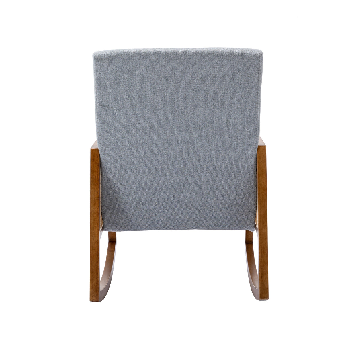 SEYNAR Modern PU Leather Rocking Chair with Rattan Arms
