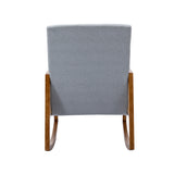 SEYNAR Modern PU Leather Rocking Chair with Rattan Arms