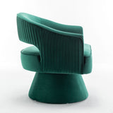 SEYNAR Modren Velvet Living Room Swivel Arm Barrel Chair with Tufted Back