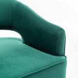 SEYNAR Modren Velvet Living Room Swivel Arm Barrel Chair with Tufted Back