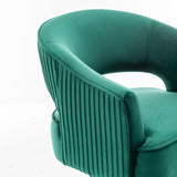 SEYNAR Modren Velvet Living Room Swivel Arm Barrel Chair with Tufted Back
