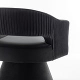 SEYNAR Modren Velvet Living Room Swivel Arm Barrel Chair with Tufted Back