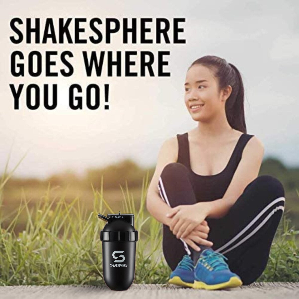 SHAKESPHERE Protein Shaker Bottle and Smoothie Cup 24 oz