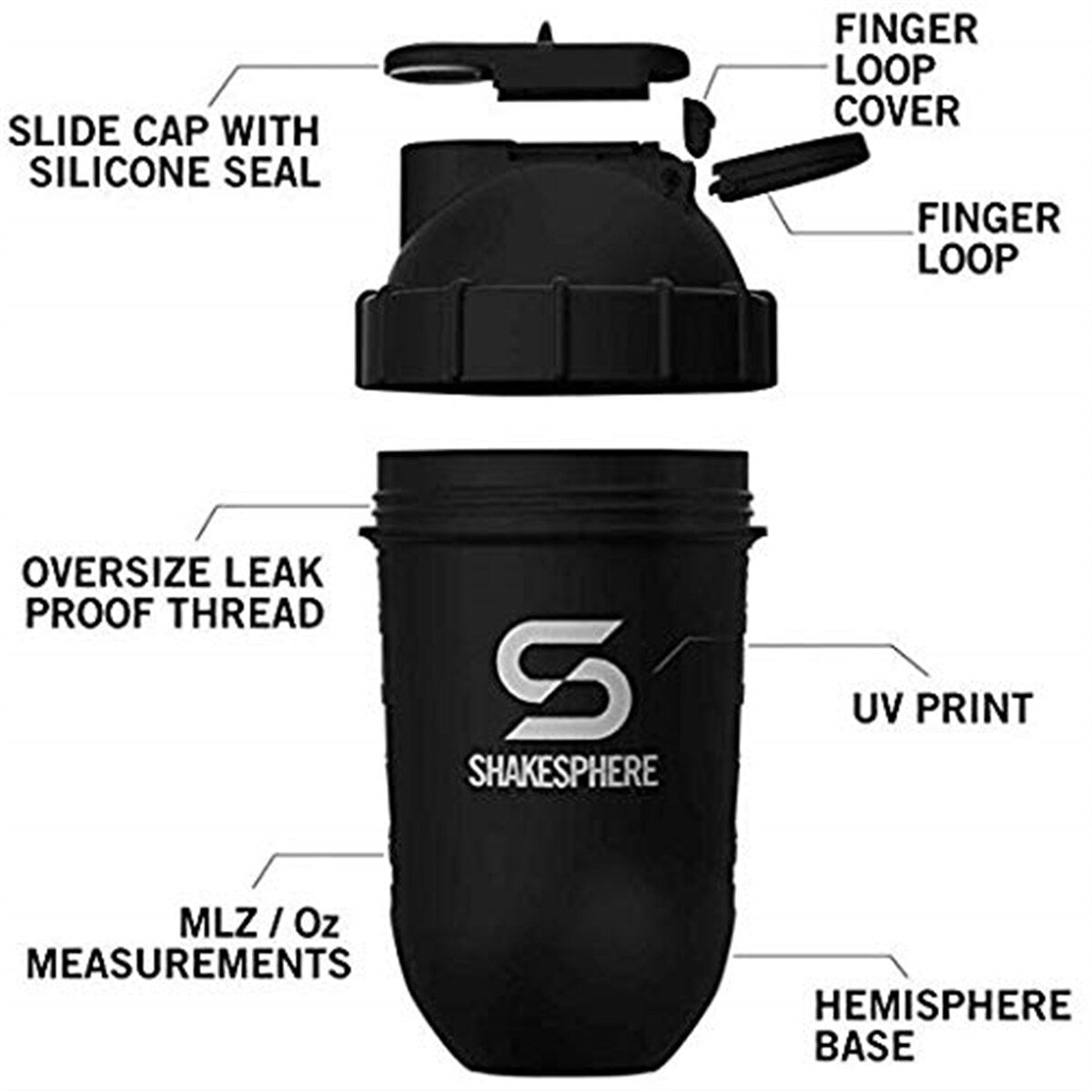 SHAKESPHERE Protein Shaker Bottle and Smoothie Cup 24 oz