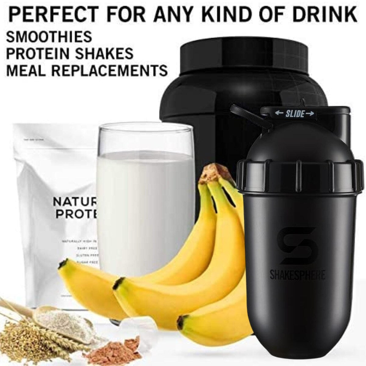 SHAKESPHERE Protein Shaker Bottle and Smoothie Cup 24 oz