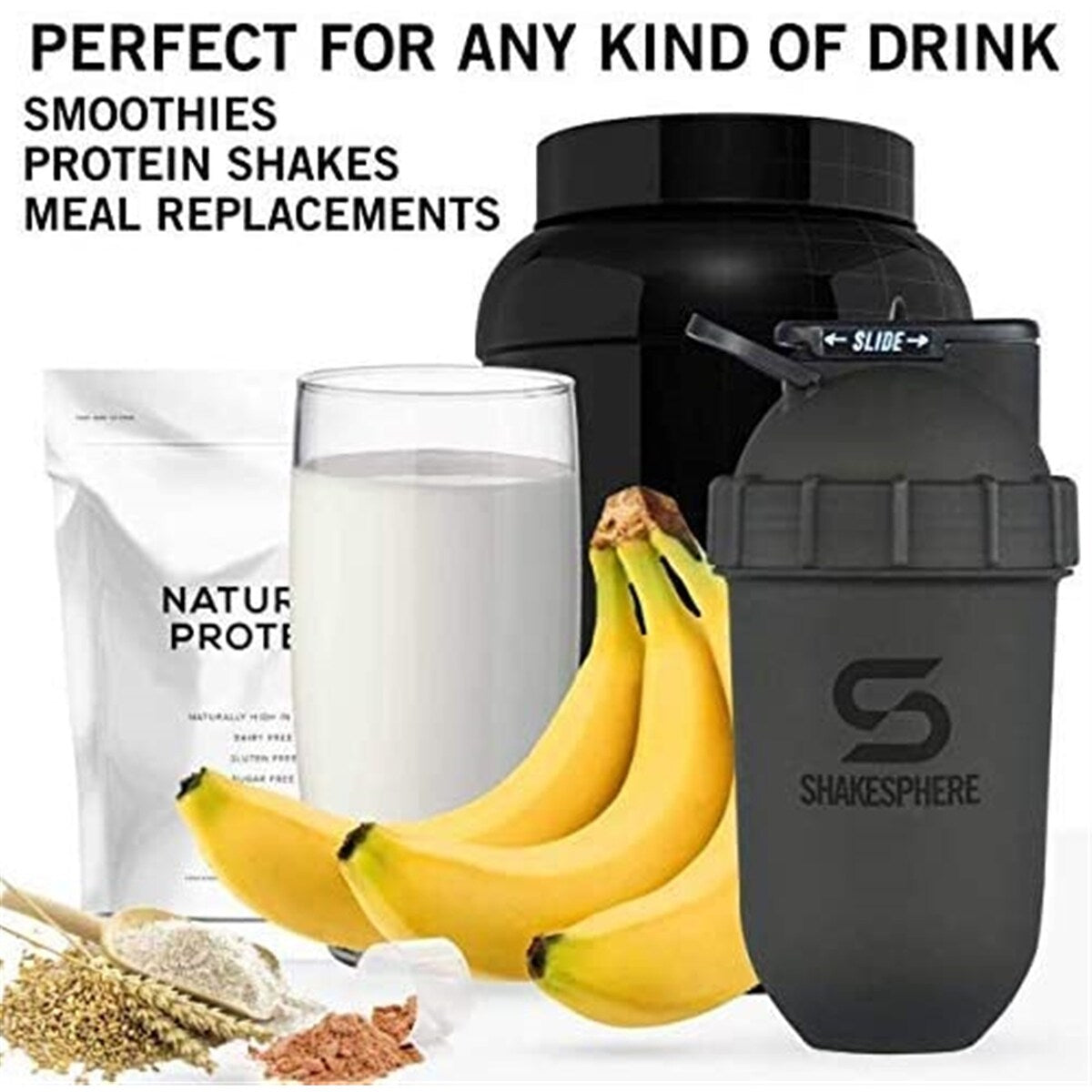 SHAKESPHERE Protein Shaker Bottle and Smoothie Cup 24 oz