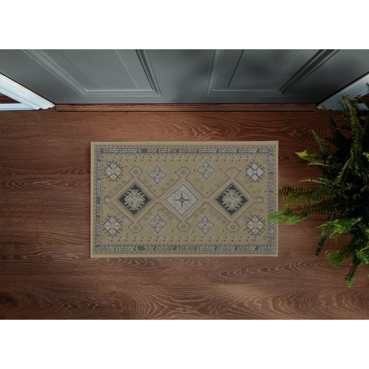 SHIRAZ NATURAL with Rubberized non-slip Backing Indoor|Outdoor Mat By Kavka Designs