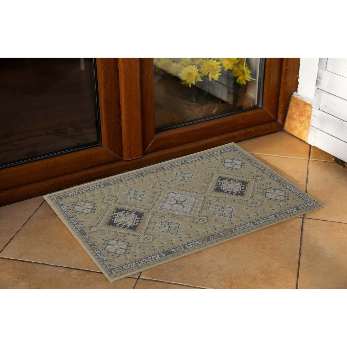 SHIRAZ NATURAL with Rubberized non-slip Backing Indoor|Outdoor Mat By Kavka Designs