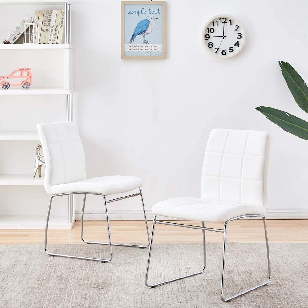 3 Pieces Dining Set Modern Dining Table and Chairs(WHITE)
