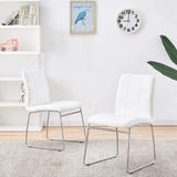 3 Pieces Dining Set Modern Dining Table and Chairs(WHITE)