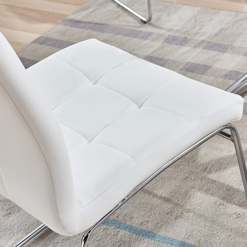 3 Pieces Dining Set Modern Dining Table and Chairs(WHITE)