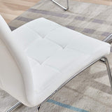 3 Pieces Dining Set Modern Dining Table and Chairs(WHITE)